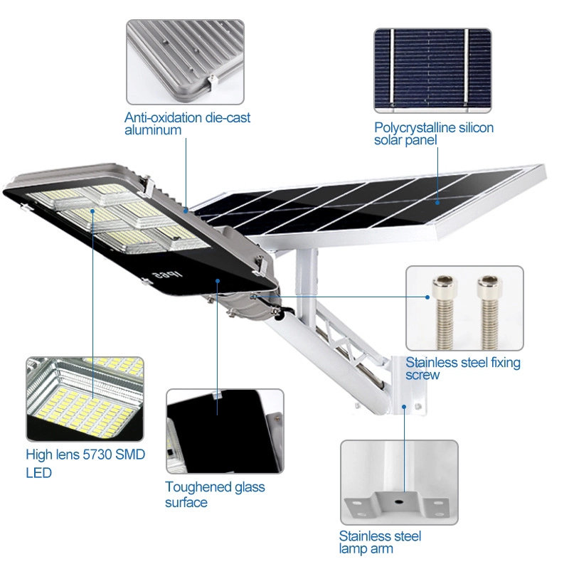 Project High Quality Energy Saving Super Brightness IP66 100W 200W 300W LED Solar Street Light