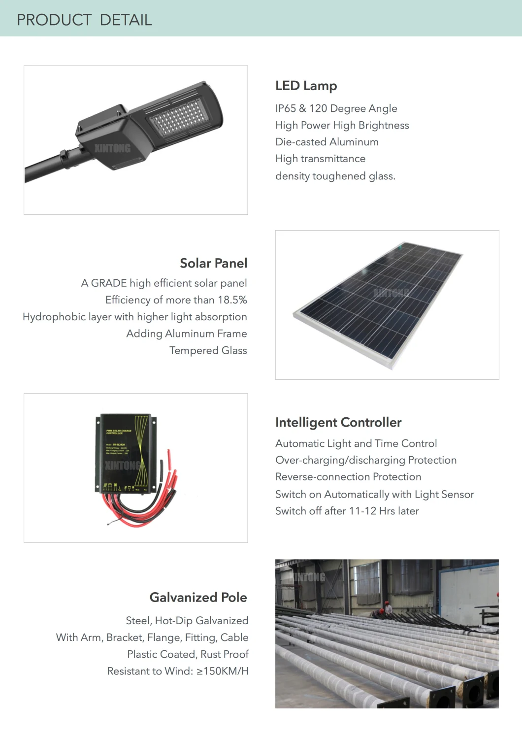 150W LED Separate Type Solar LED Light Street Outdoor 150W